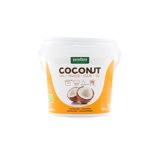 Kokosolie Ontgeurd - 500ml - BIO - Purasana
