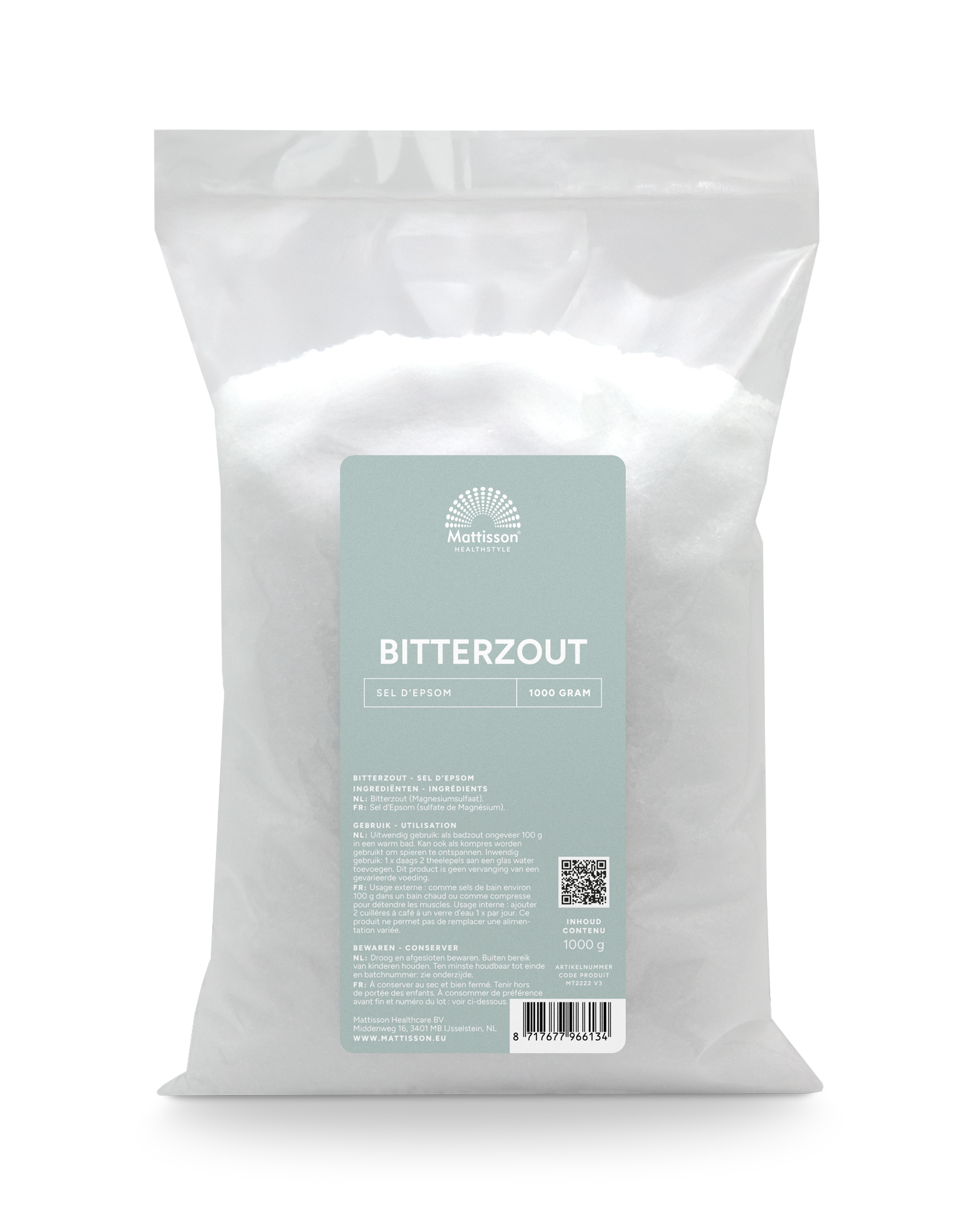 Bitterzout - Epsom Zout (Magnesiumsulfaat) - 1000 g - Mattisson