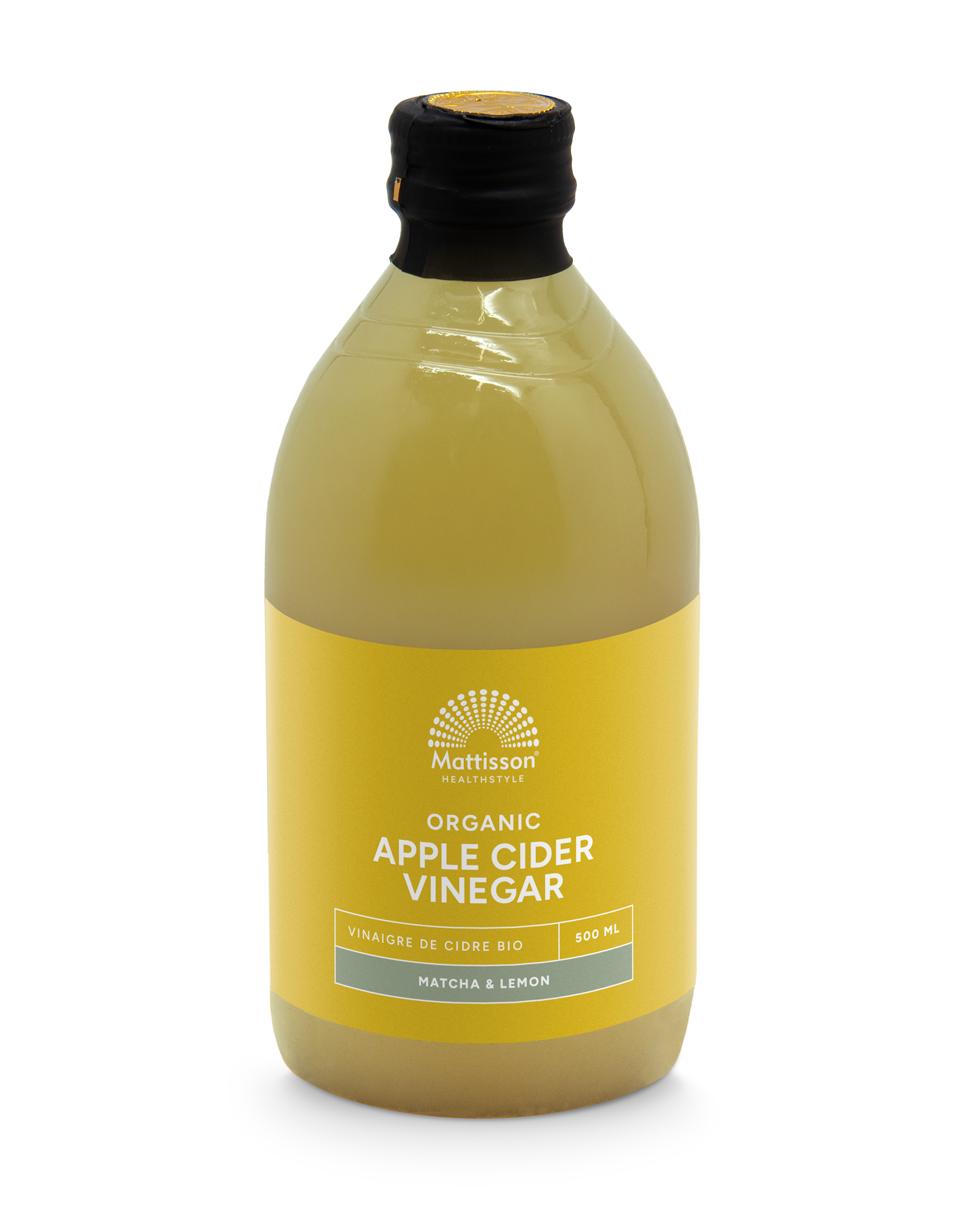 Biologische Apple Cider Vinegar (appelazijn) -  Matcha & Citroen - 500ml - Mattisson