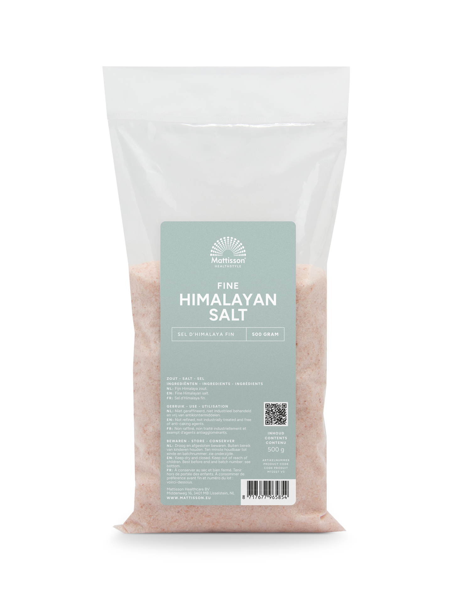 Himalaya Zout fijn - Navulzak - 500g  - Mattisson