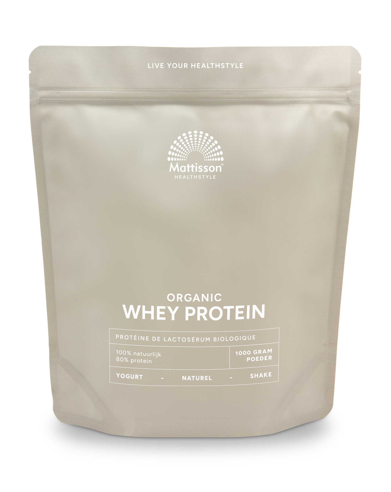 Biologische Wei Proteïne Poeder Naturel 80% - 1000g - Mattisson