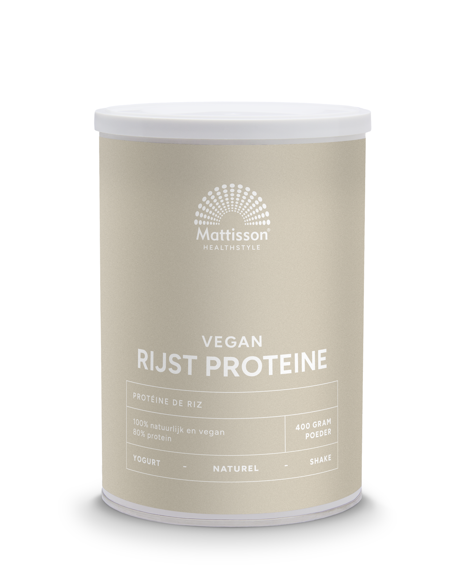 Rijst Prote&iuml;ne Poeder Naturel 80% - 400 g - Mattisson