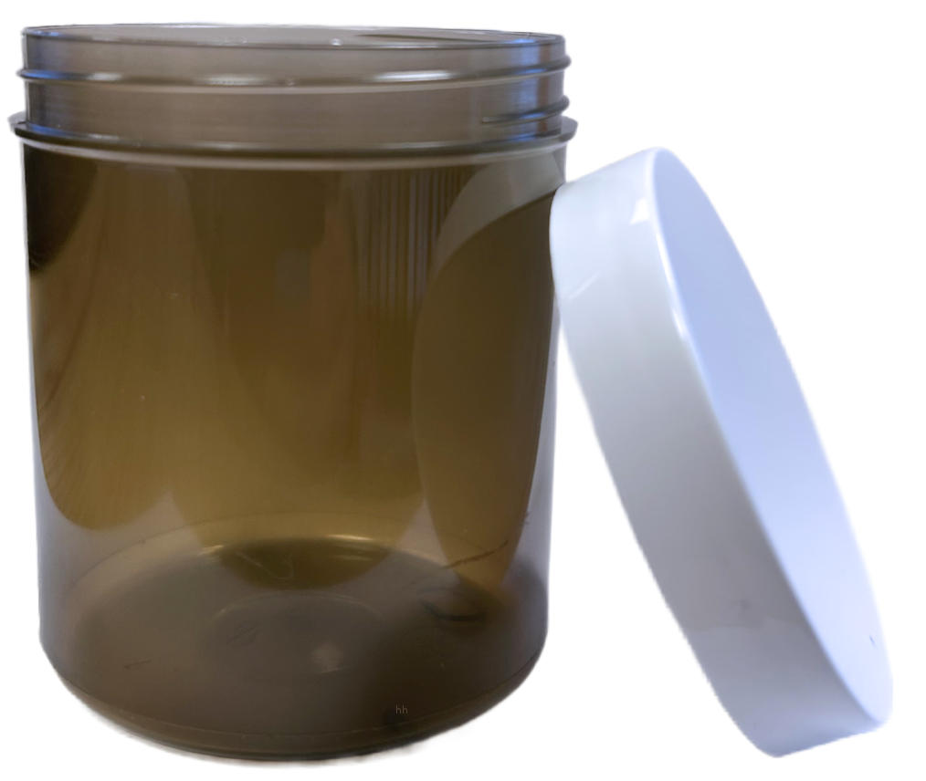 Zalfpot  Pillenpot - Kunststof Fum&eacute;e - incl. Deksel - 250ml  rookglas