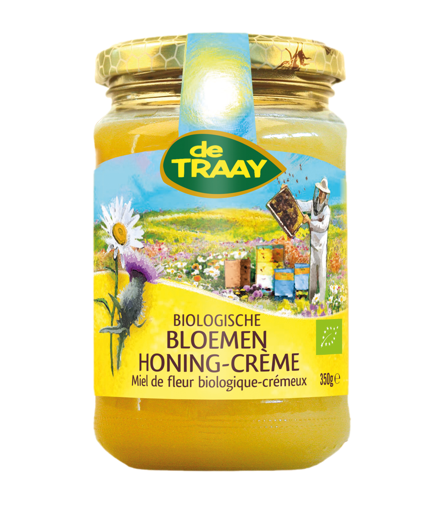 Bloemenhoning Cr&egrave;me BIO 350 gram - De Traay