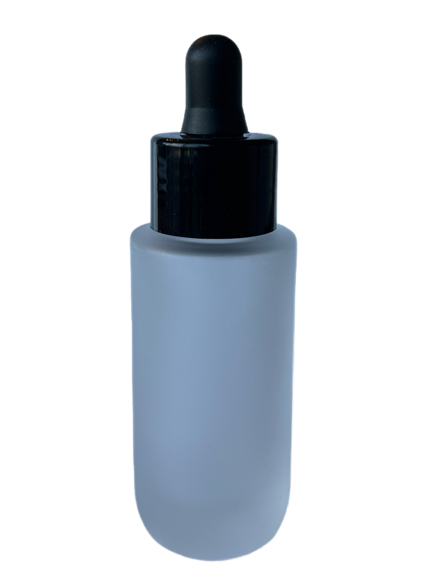 Glazen skincare pipetflesje 30 ml van mat glas met luxe glazen druppelaar voor serum, olie en lotion.
