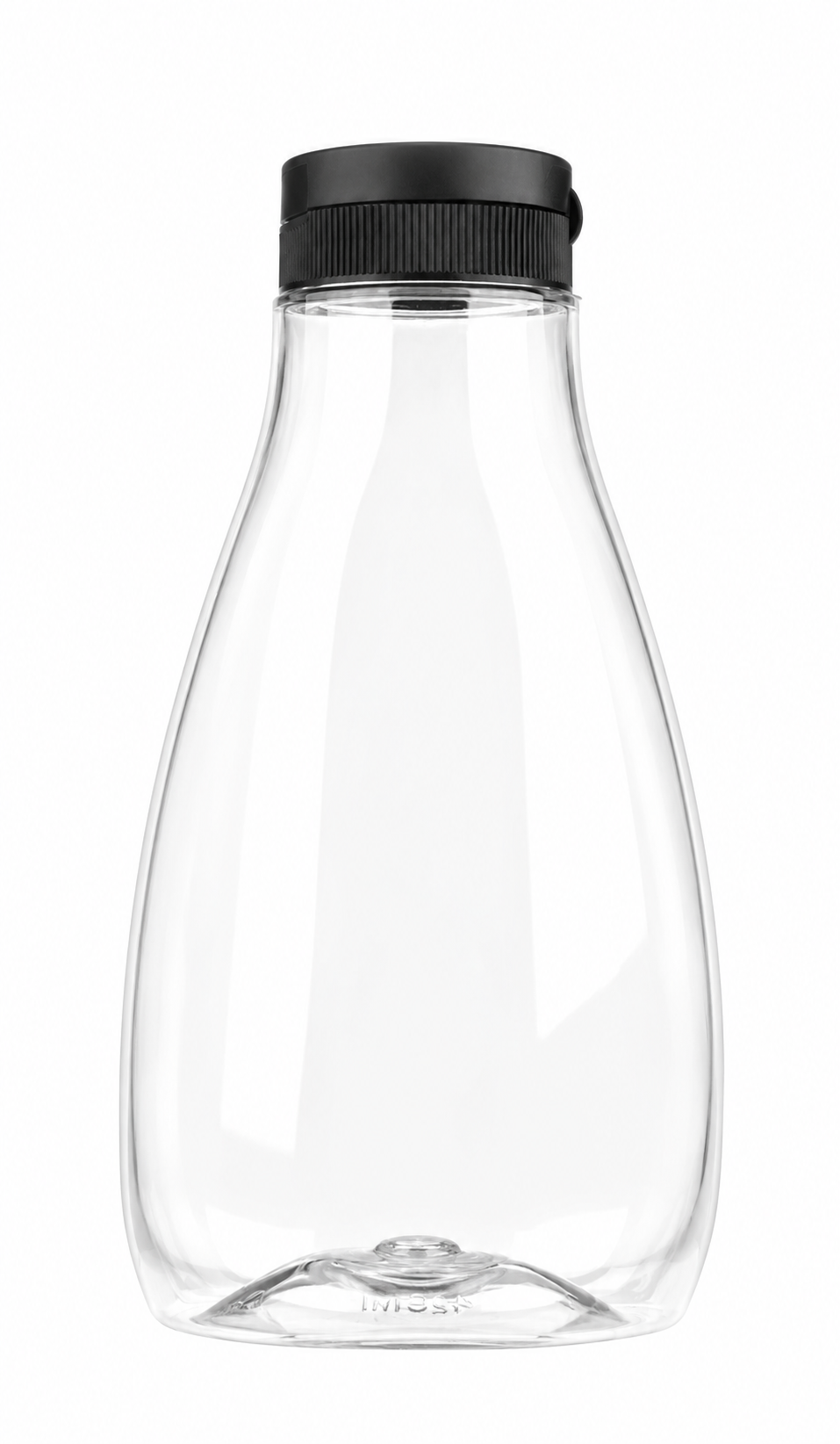 PET sausfles / knijpfles 425 ml met zwarte flip-top dop