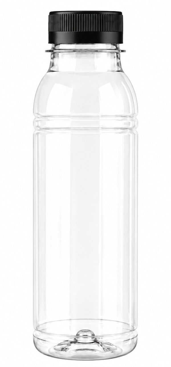 330 ml rPET sapfles met zwarte draaidop