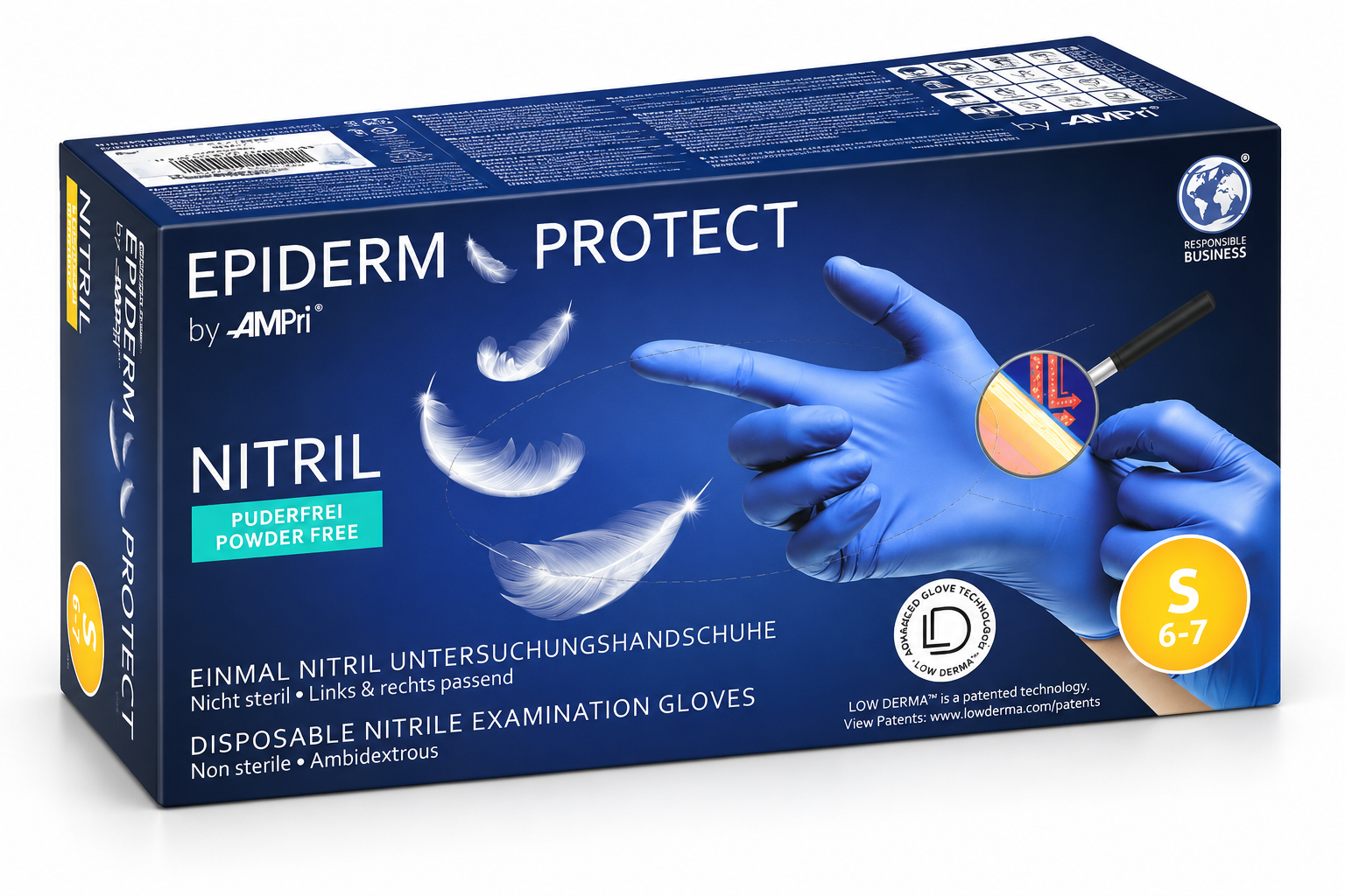 EpidermProtect nitril onderzoekshandschoenen blauw maat S 100 stuks