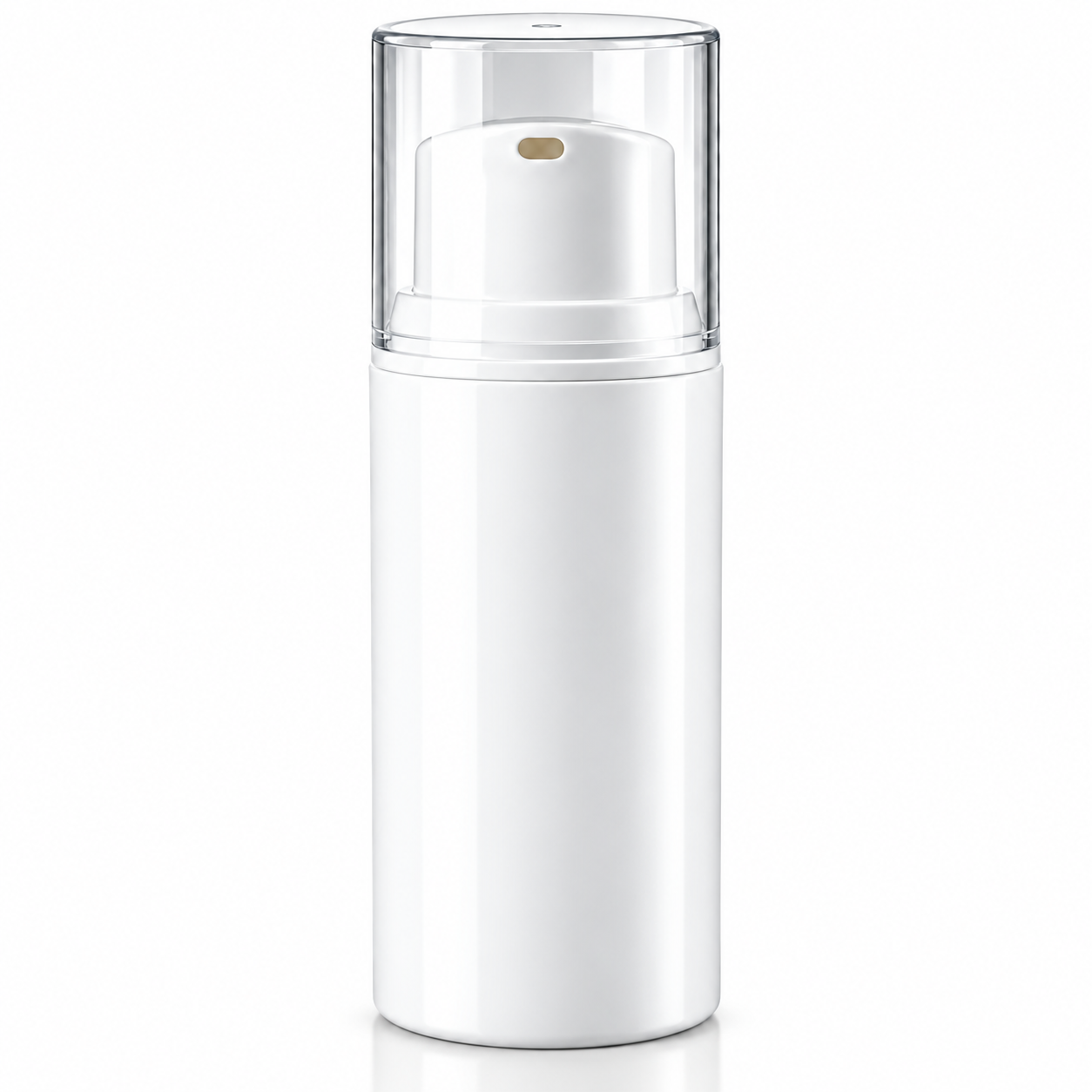 Witte airless dispenser 5 ml met transparante kap