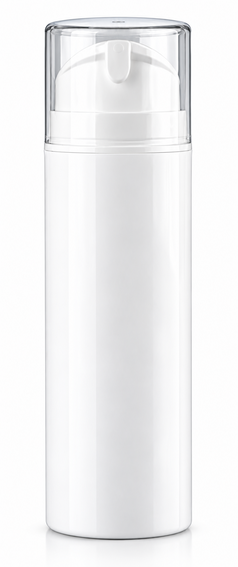 Witte airless dispenser 150 ml met transparante kap
