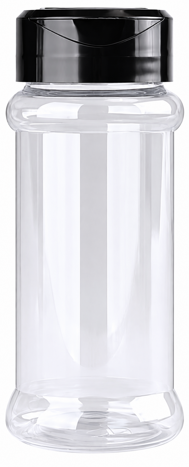 Strooibus 100 ml PET helder met zwart strooideksel