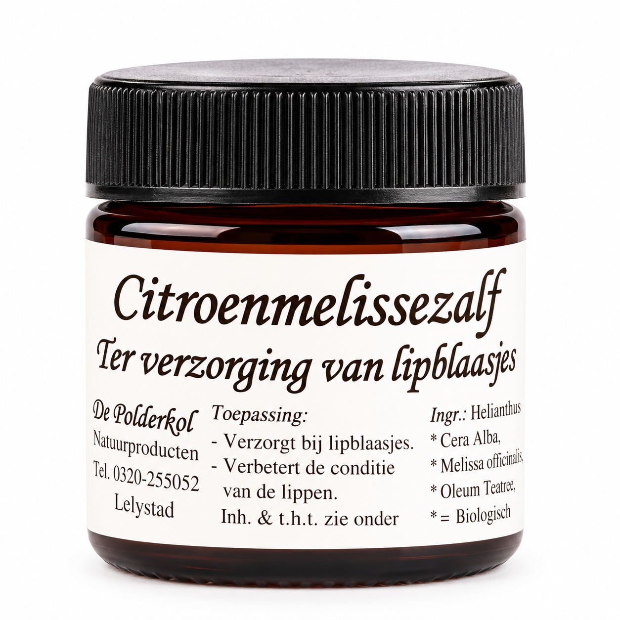 De Polderkol biologische Citroenmelissezalf EKO met citroenmelisse en tea tree