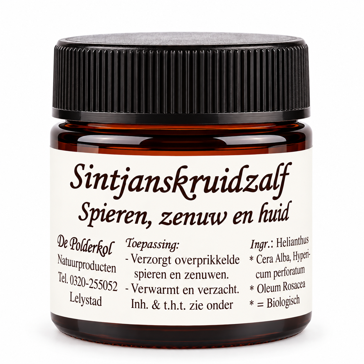 De Polderkol biologische Sint-Janskruidzalf EKO met sint-janskruid en rozemarijn