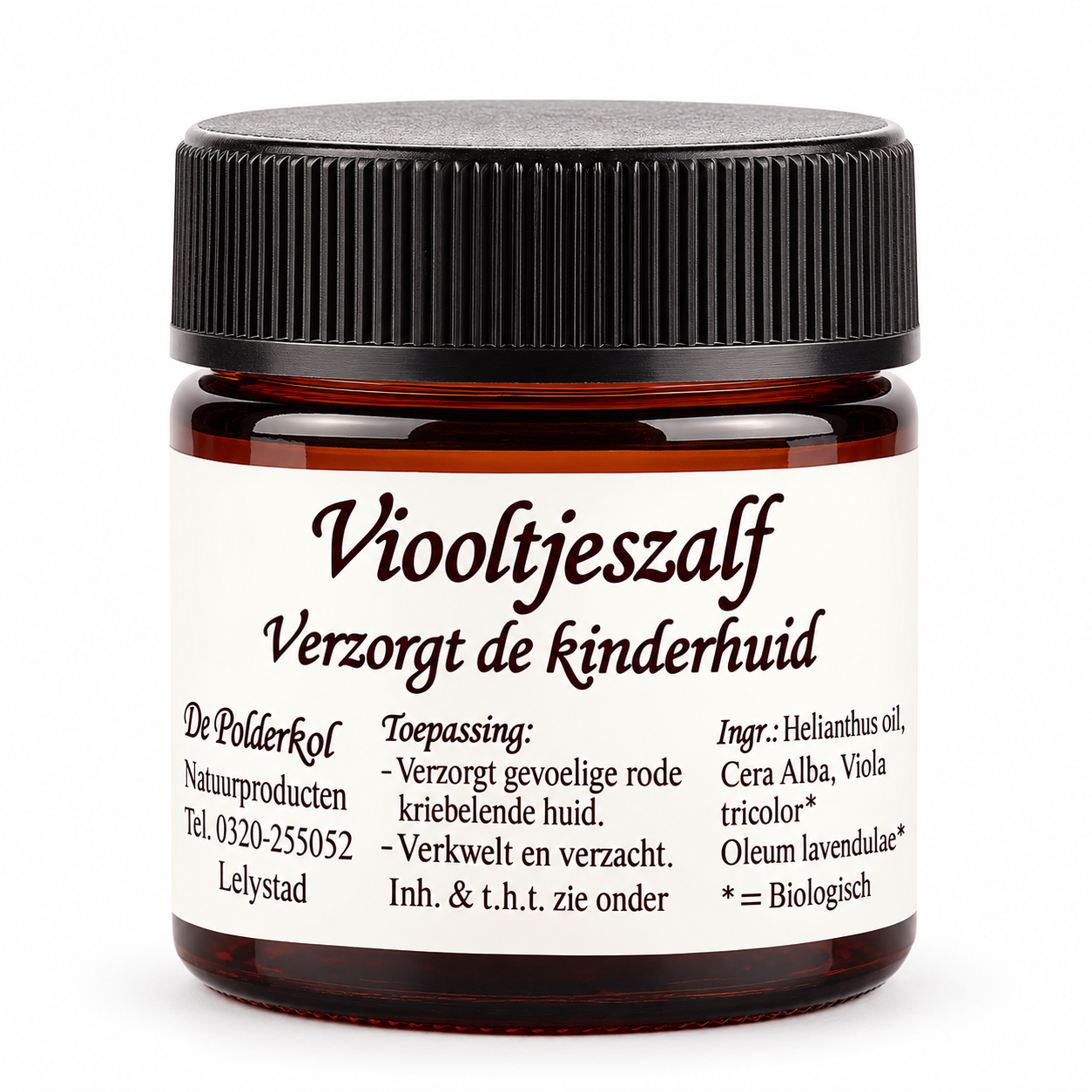 De Polderkol biologische Viooltjeszalf EKO met viooltje en lavendel