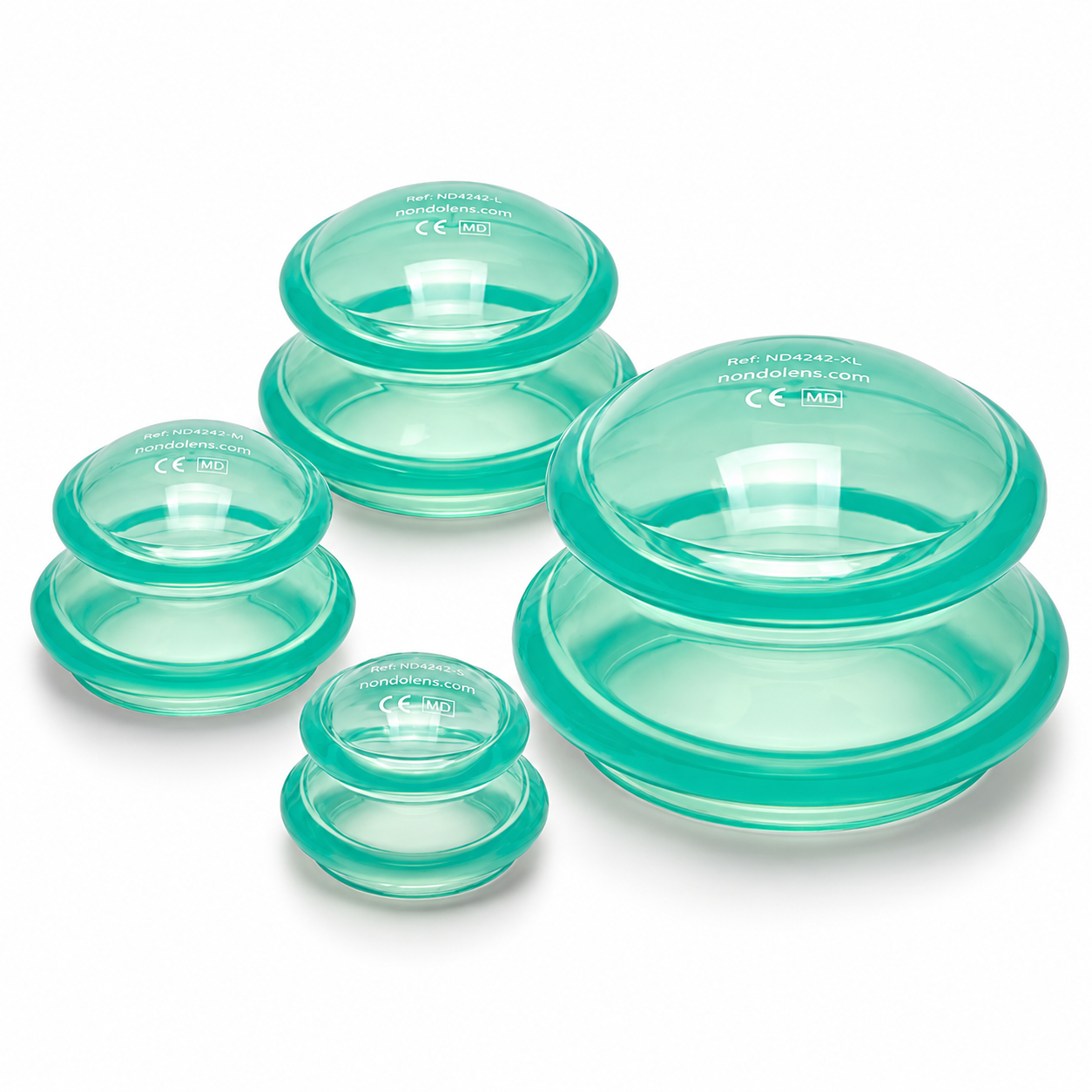 NonDolens siliconen cupping set pagode met vier maten