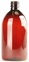 PET Fles / Siroopfles 500ml Amber Obus 28/410