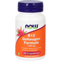 B12 Geheugen Formule 1000 mcg - 100 zuigtabletten - Vitortho / NOW