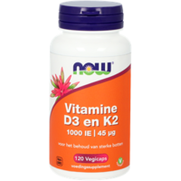 Vitamine D3 en K2 1000 IE / 45 mcg - 120 vegicaps - Vitortho / NOW