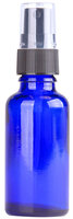 Fles 30ml Blauw Glas met Zwarte Spraydop / Verstuiver