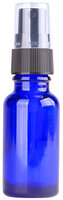 Fles 20ml Blauw Glas met Zwarte Spraydop / Verstuiver