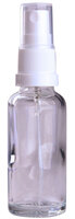 Fles 30ml Helder Glas met Witte Spraydop / Verstuiver