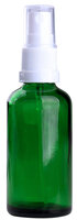 Fles 50ml Groen Glas met Witte Spraydop / Verstuiver