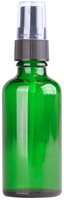 Fles 50ml Groen Glas met Zwarte Spraydop / Verstuiver