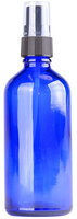 Fles 100ml Blauw Glas met Zwarte Spraydop / Verstuiver