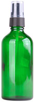 Fles 100ml Groen Glas met Zwarte Spraydop / Verstuiver