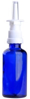 Fles 50ml Blauw Glas met Witte Neusverstuiver