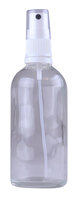 Fles 100ml Helder Glas met Witte Spraydop / Verstuiver