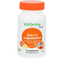 Zink + C zuigtabletten Kind - 30 Zuigtabletten - Vitortho