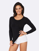 Dames Top Lange Mouwen - Zwart - Maat L