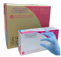 Bingold Handschoenen Nitril Blauw Poedervrij  - CE Keurmerk -  Doos 10 x 100st