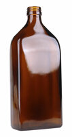 Siroopfles Rechthoekig 500ml GLAS Amber 28ROPP