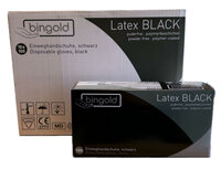 Bingold Handschoenen LATEX Zwart Poedervrij - CE Keurmerk - Doos 10 x 100st