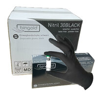 Bingold Handschoenen NITRIL Zwart Poedervrij - CE Keurmerk - Doos 10 x 100st