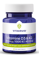 Vitamine D3 & K2 - 90 softgels - Vitakruid