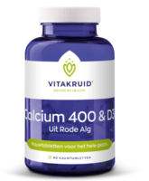 Vitakruid - Calcium 400 & D3 à base d’algue rouge - 90 comprimés à croquer