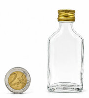 Glazen Mini Shot Flesje - 20 ml - met Gouden Aluminium Dop