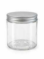 Kunststof Pot 250 ml Transparant met Aluminium Schroefdeksel