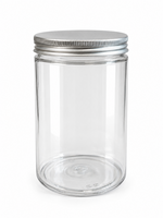 Kunststof Pot 400 ml Transparant met Aluminium Schroefdeksel