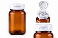 Amber Glazen Pillenpot 100 ml - met Verzegeldeksel